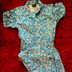 Big Bud Press Lazy Daisy short sleeved jumpsuit size Large